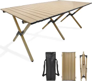 Folding Camping Picnic Tables Lightweight Low Portable Foldable Picnic Table with Carry Bag for Camp RV Outdoor Travel Beach BBQ, Easy to Set Up