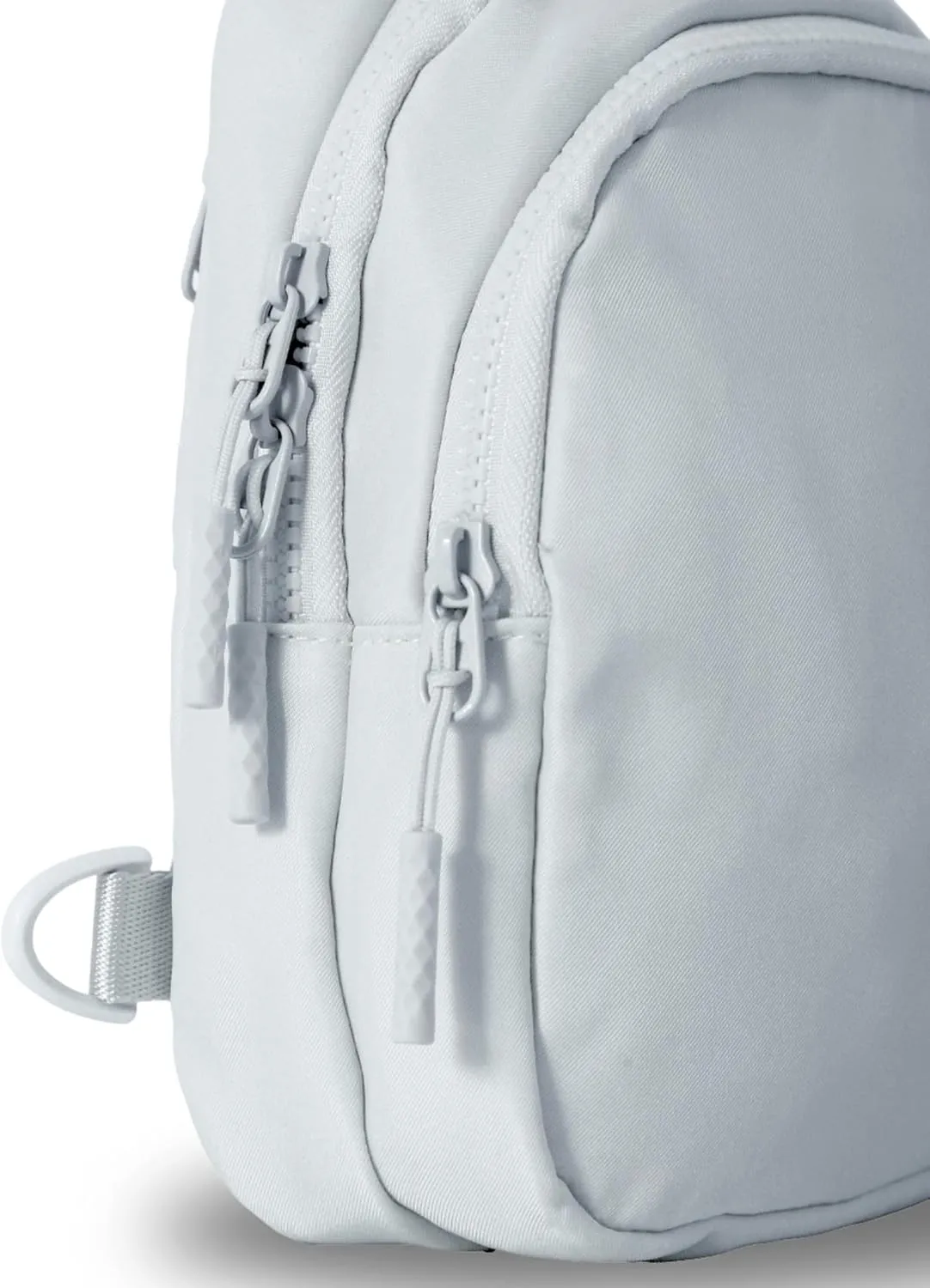 FORZAROCKET Sling Bag Double Compartment w/Long Strap 70" - Crossbody Bag w/Extended Strap - Women Men Fanny Pack - Two-way Durable Zipper - Compact Sling Backpack - Plus Size Friendly, Light Grey