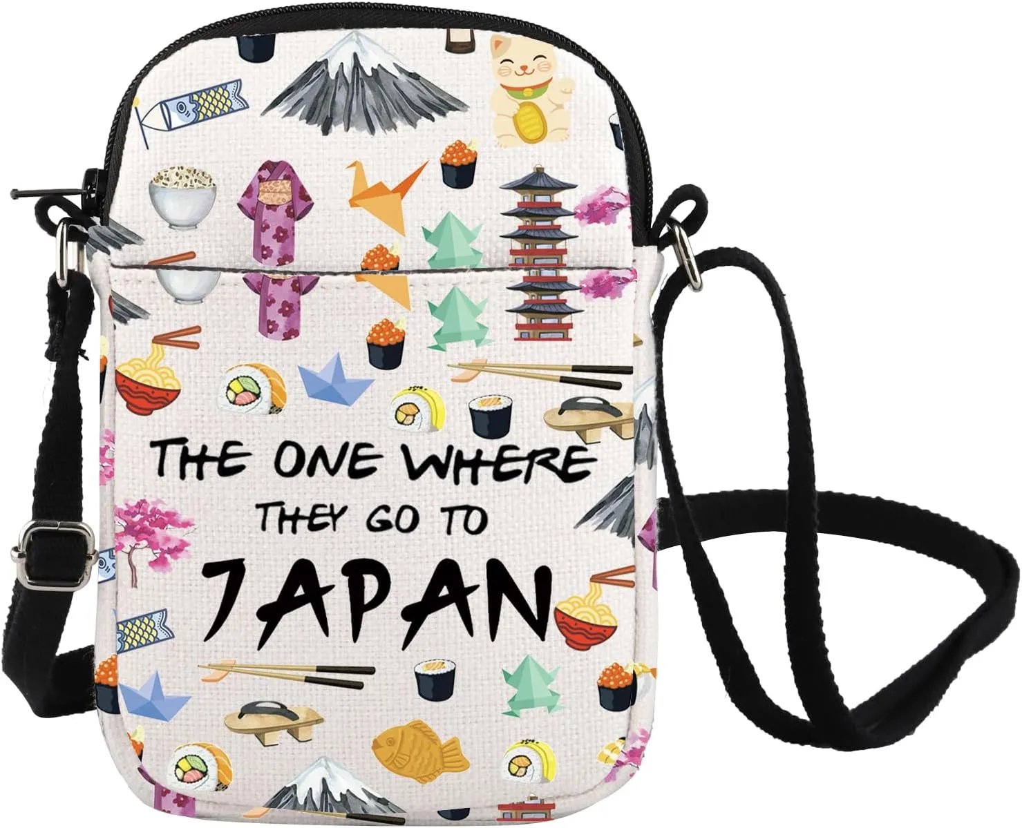 FOTAP Japan Trip Messenger Bag Tokyo Journey Souvenir Gift Japan Theme Crossbody Bag Hanami Sakura Trip Gift