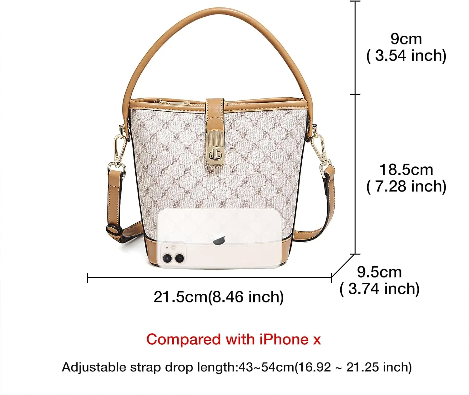 FOXLOVER Small Bucket Bag For Women Fashion Simplicity Crossbody Handbag Designer Shoulder Purse