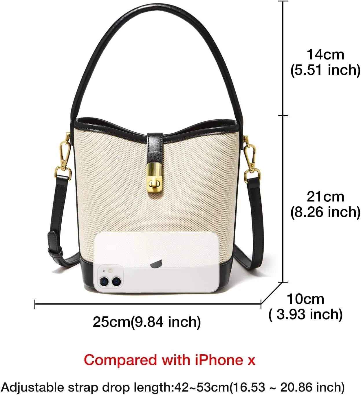 FOXLOVER Small Bucket Bag For Women Fashion Simplicity Crossbody Handbag Designer Shoulder Purse