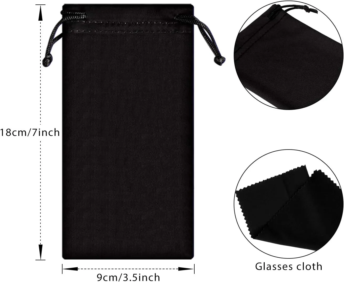 Frienda 25 Pieces Microfiber Case Pouch Bag Glasses Sunglasses Case Soft Pouch with 2 Eyeglass Cleaning Cloth