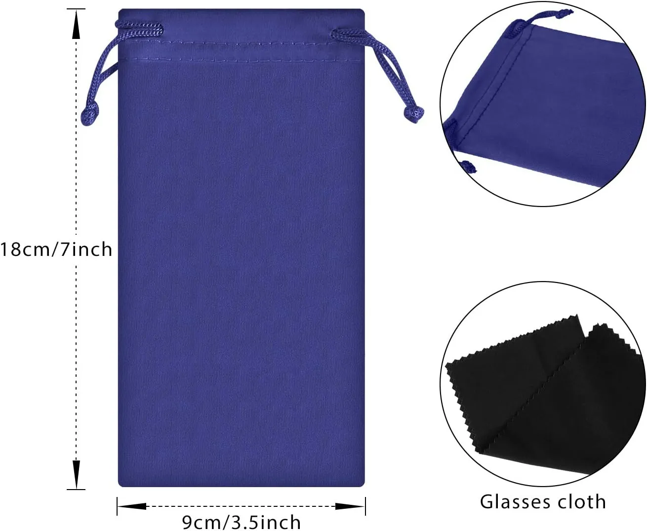 Frienda 25 Pieces Microfiber Case Pouch Bag Glasses Sunglasses Case Soft Pouch with 2 Eyeglass Cleaning Cloth