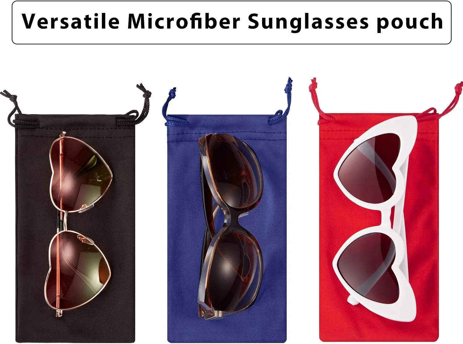 Frienda 25 Pieces Microfiber Case Pouch Bag Glasses Sunglasses Case Soft Pouch with 2 Eyeglass Cleaning Cloth