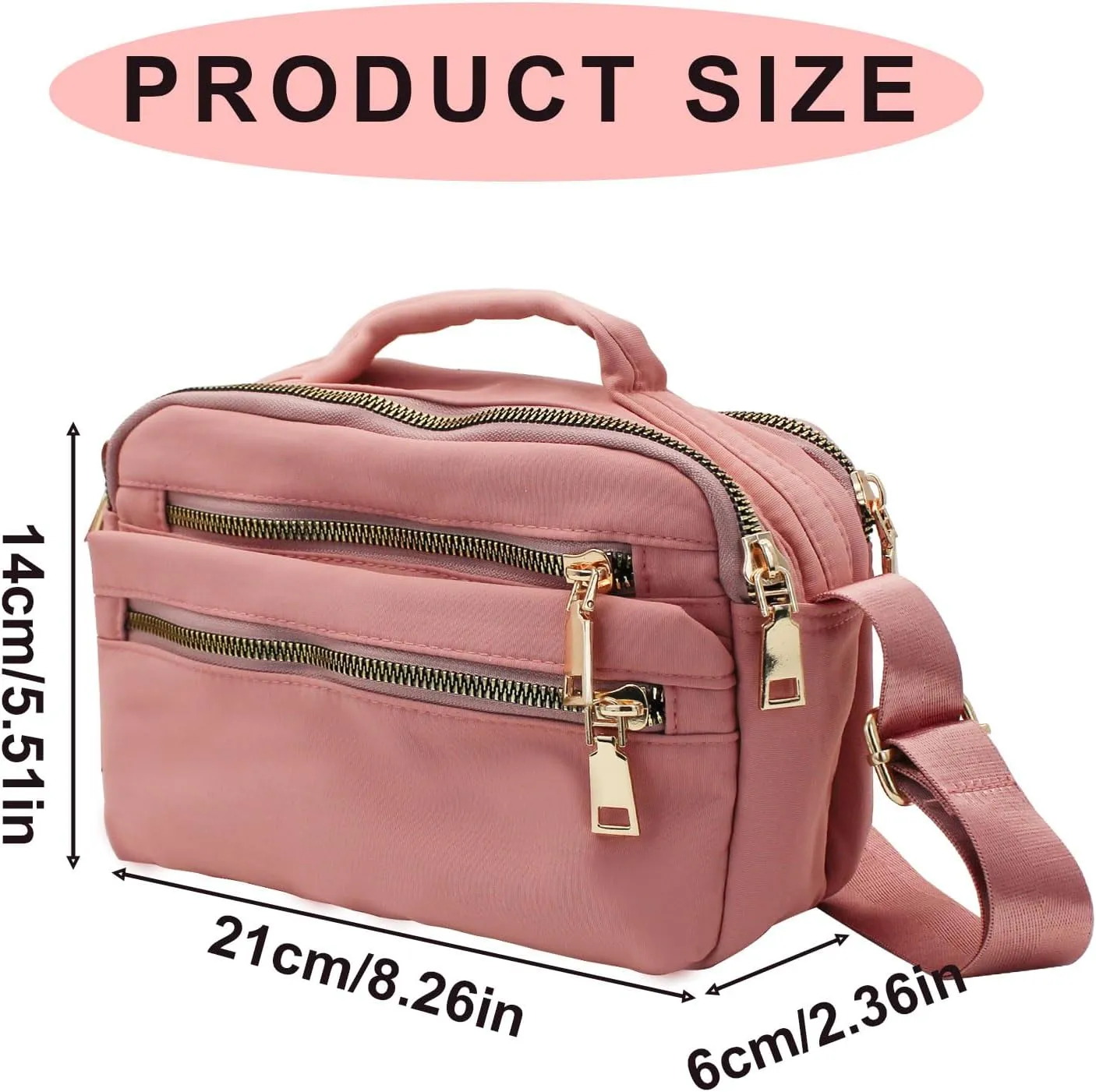 FuninCrea Small Crossbody Bags for Women Nylon Shoulder Bag for Women, Waterproof Womens Handbags with Adjustable Strap