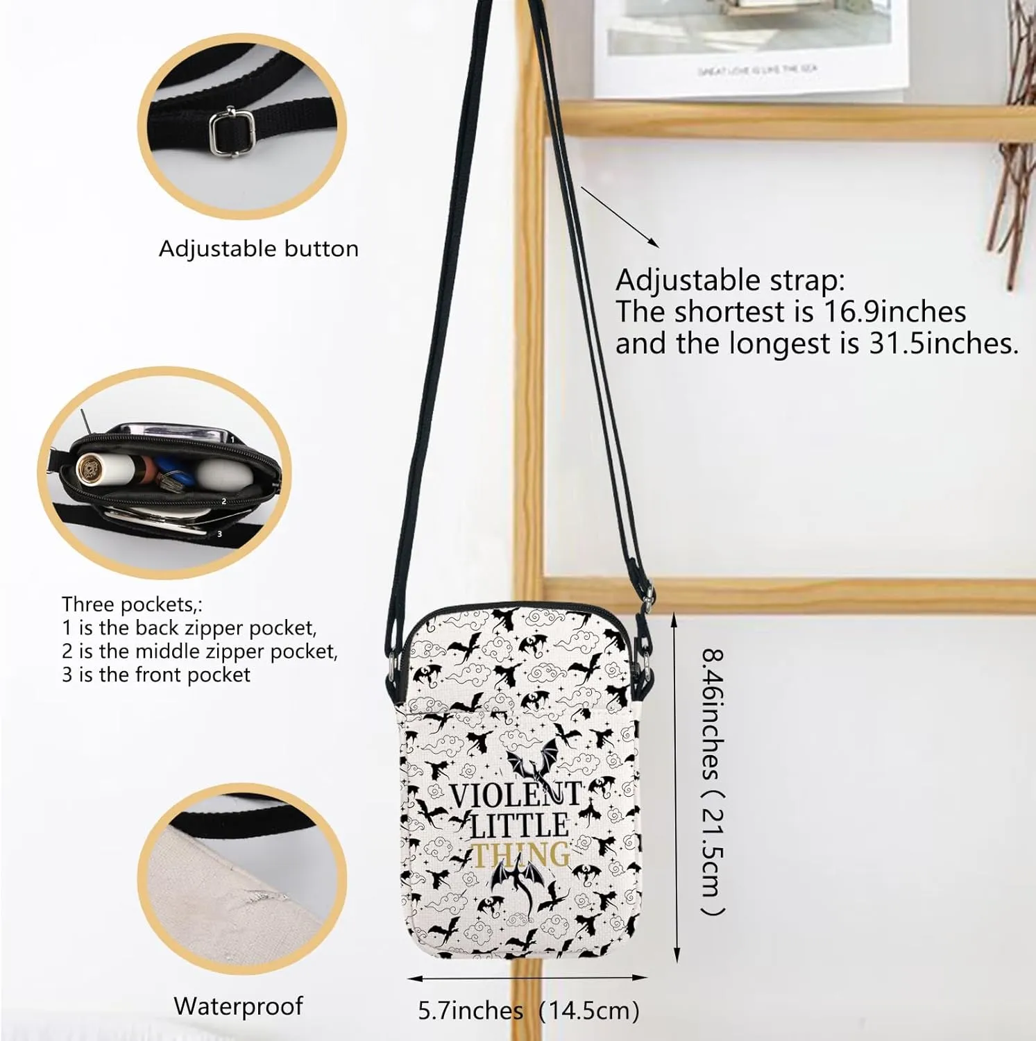 FW Inspire Crossbody Bag Violent Little Thing Inspire Messenger Bag FW Merch Riders Quadrant Gift