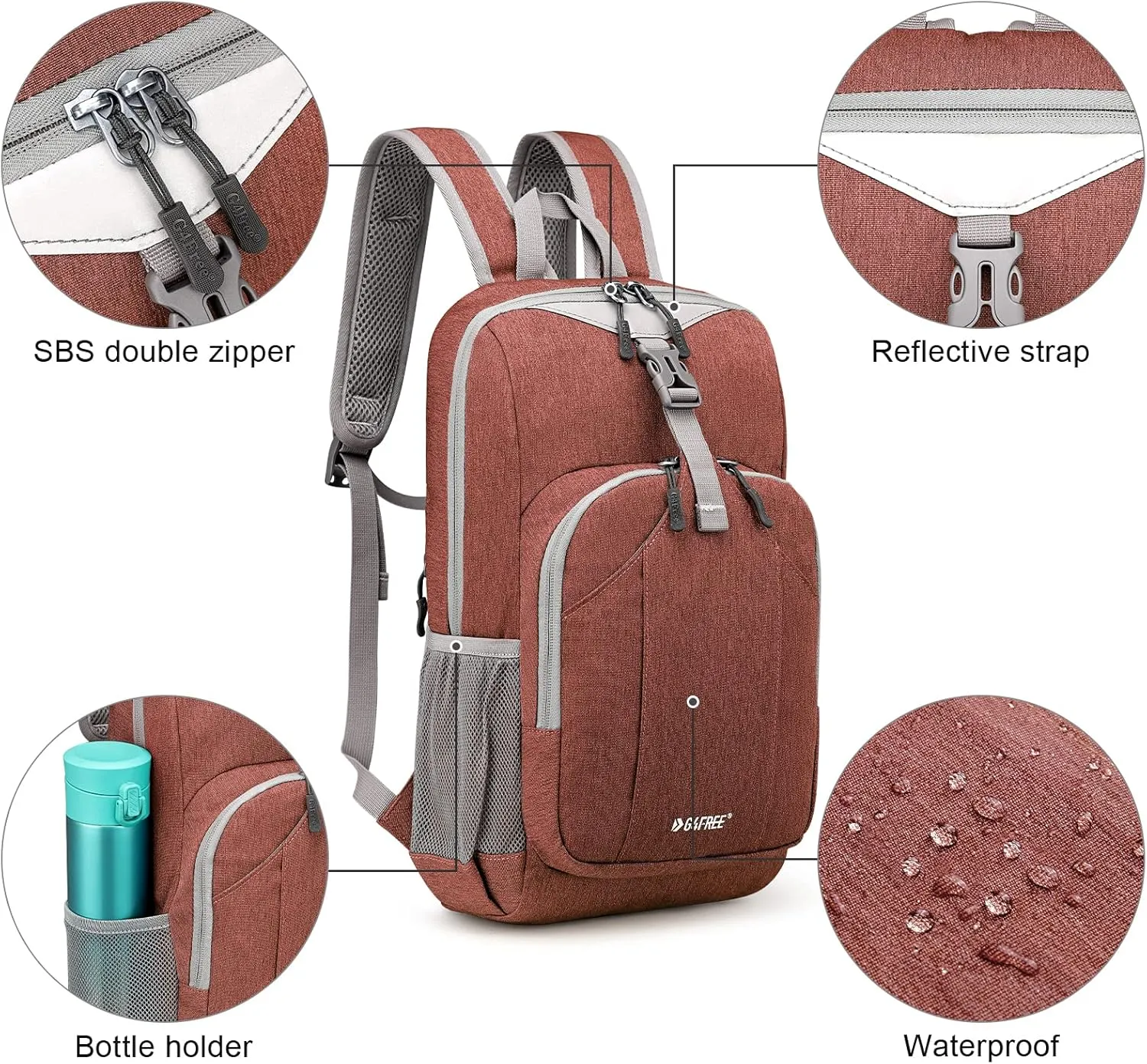 G4Free Mini 10L Hiking Daypack Small Hiking Backpack Cycling Compact Shoulder Backpack Outdoor for Men Women