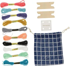 Gadpiparty 1 Set Weaving Cards with Shuttle Durable Loom Cards Embroidery Threads and Storage Bag Crafting Tool for Weaving Enthusiasts and Creative