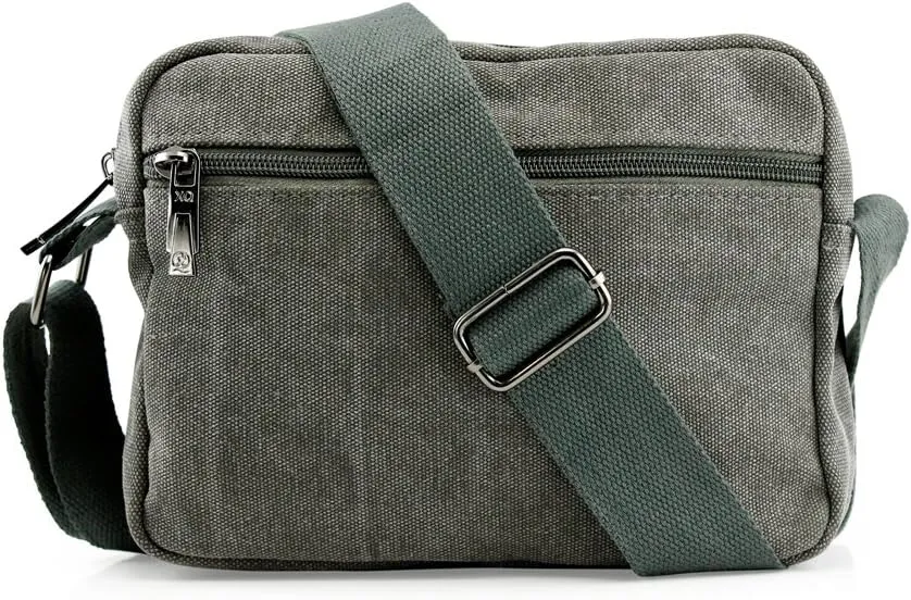 GEARONIC TM Men Vintage Crossbody Canvas Messenger Shoulder Bag Hiking Military Travel Satchel