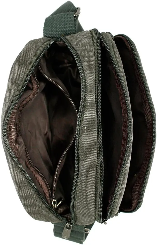 GEARONIC TM Men Vintage Crossbody Canvas Messenger Shoulder Bag Hiking Military Travel Satchel