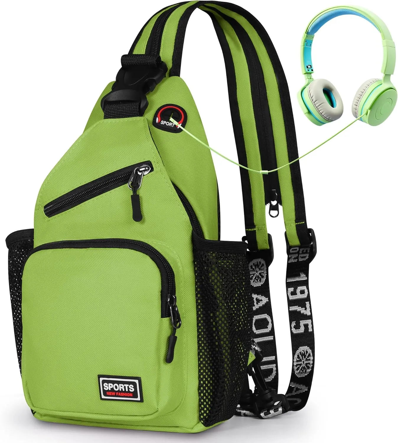 Geestock Crossbody Sling Bag Backpack for Men & Women, Convertible Shoulder Bag Waterproof Chest Bag For Daypack Travel Hiking (Green)