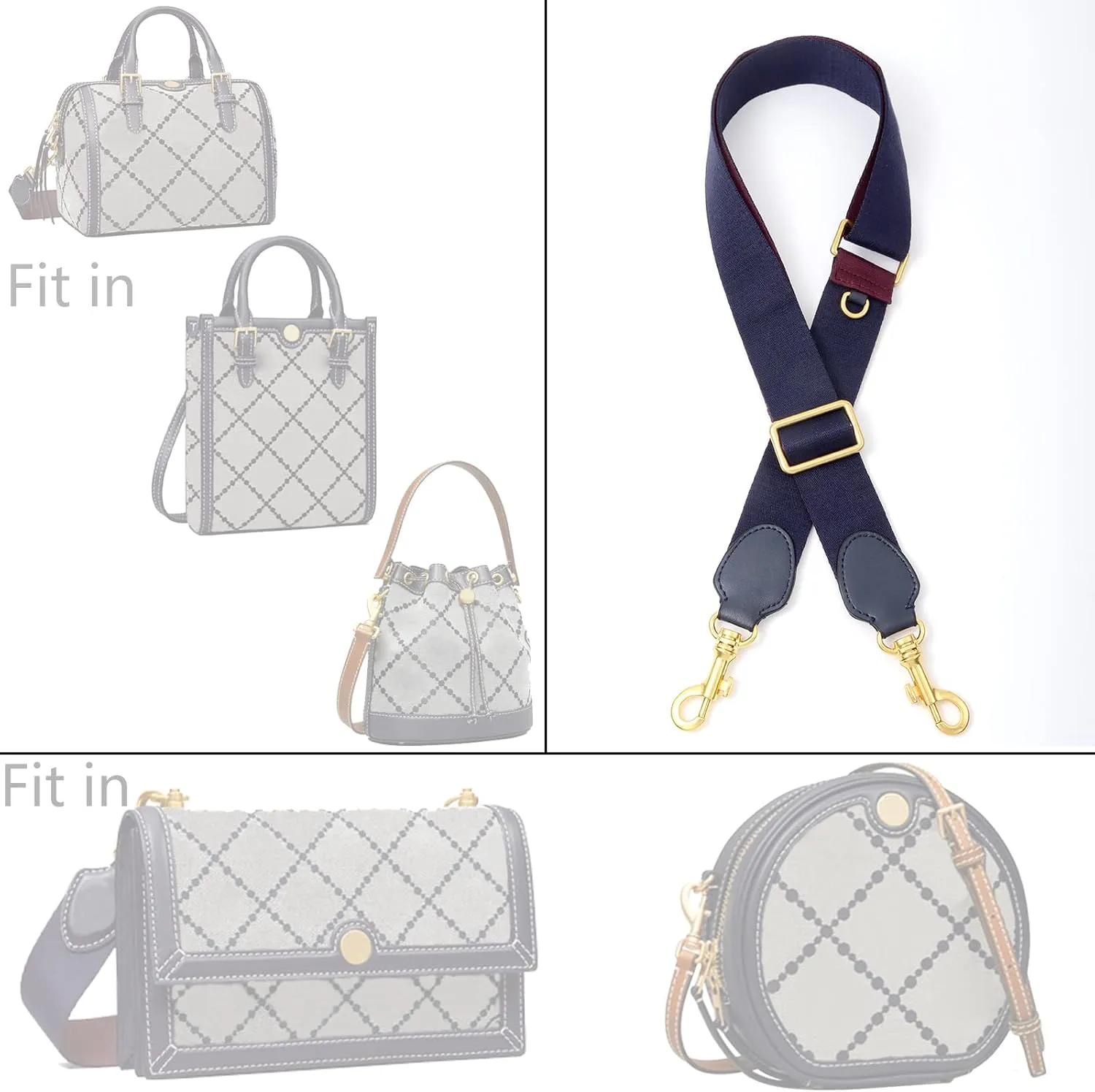 Genuine Leather Crossbody Replacement Adjustable Shoulder Straps for Boston,Bucket,Mini tote,purses,handbags