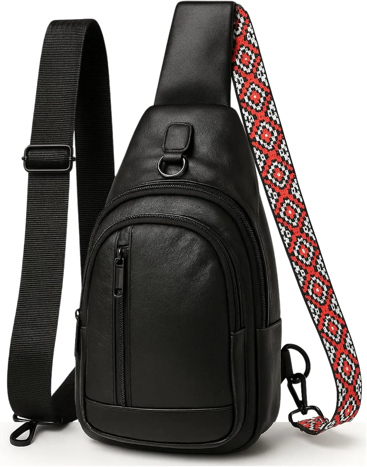 Genuine Leather Sling Bag for Men - Black Sling Purse, Leather Crossbody Bags for Men, Cross body bags for Women