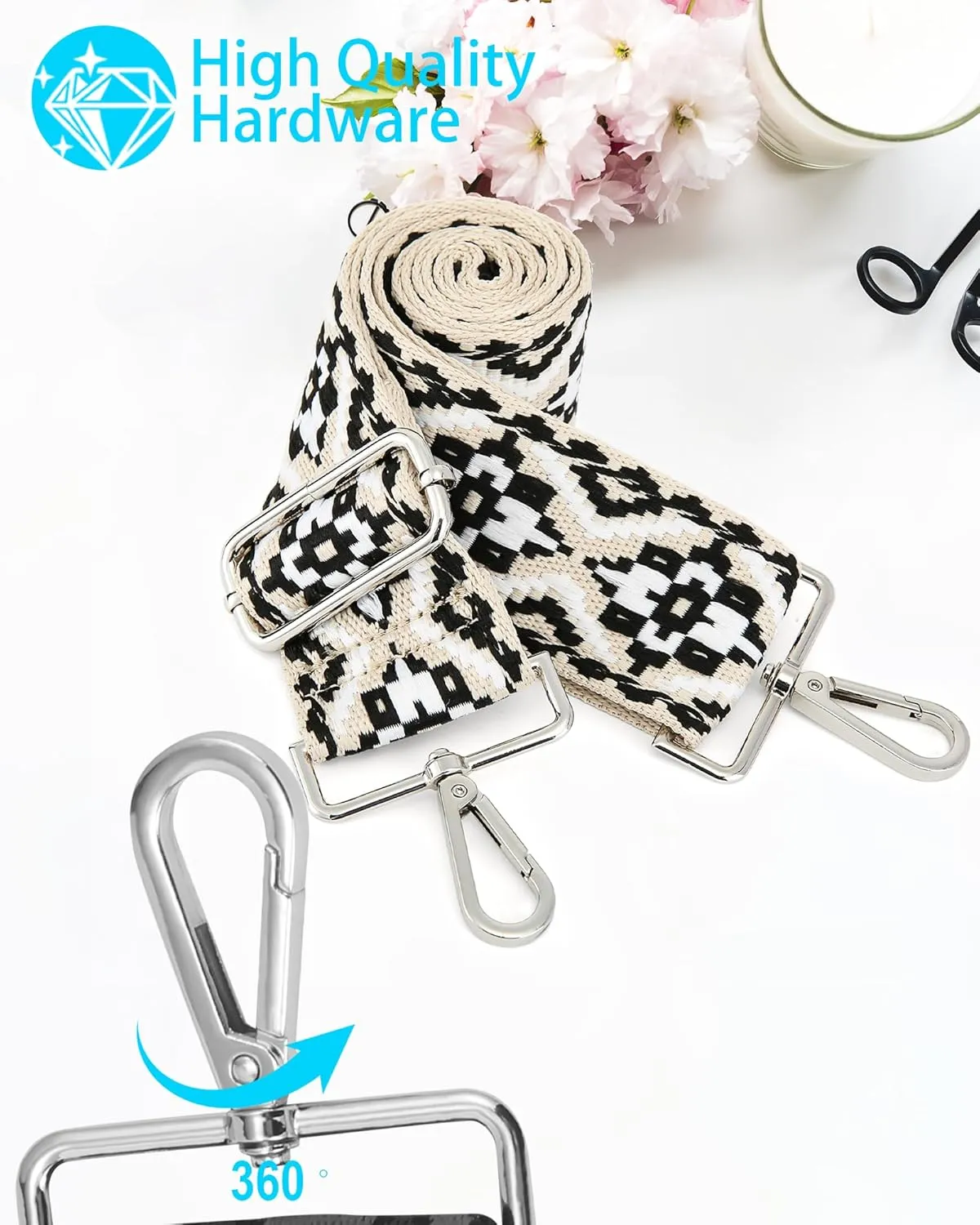 GINJKGO Purse Straps Replacement Crossbody - Adjustable Bag Strap for Purses, Wide Shoulder Strap for Women Guitar Purses