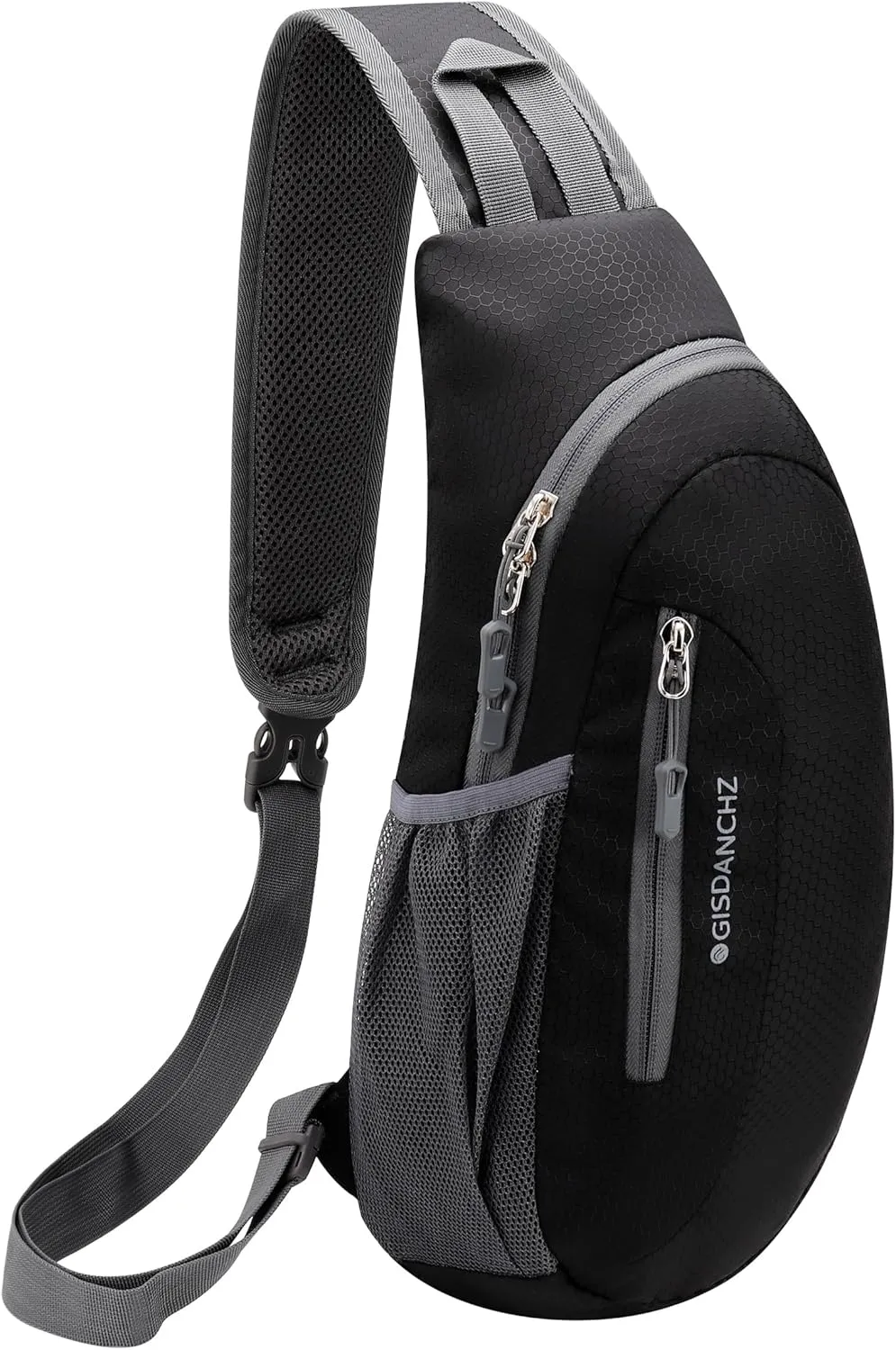 Gisdanchz Unisex Honeycomb Jacquard Small Sling Bag Slim Sling Backpack Crossbody Chest Bag for Hiking Travel