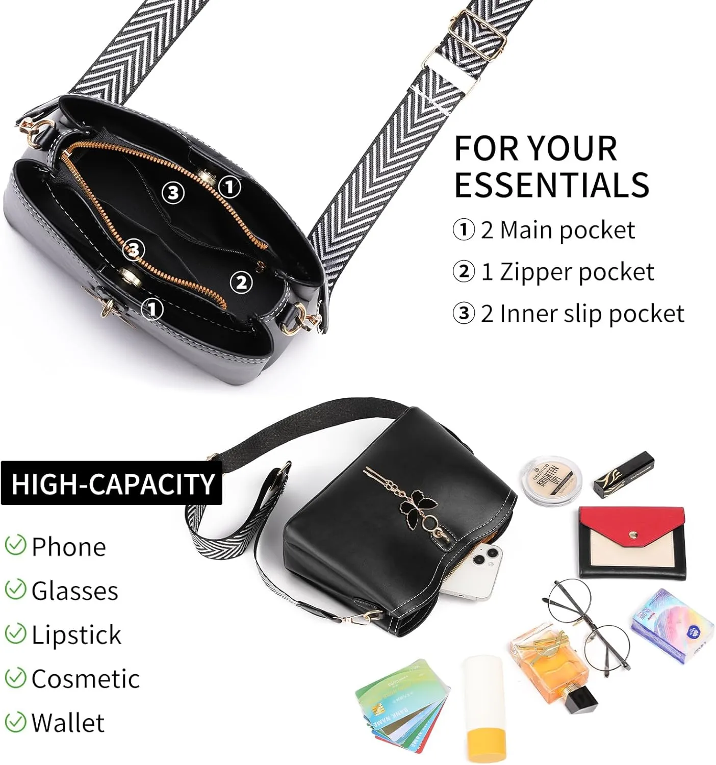 GOIACII Small Crossbody Bags for Women Fashion Purses Ladies Lightweight Handbags Shoulder Bag
