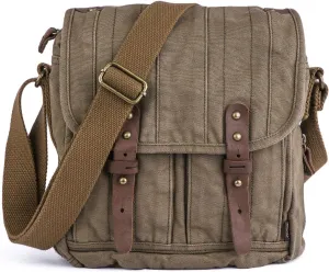 GOOTIUM Canvas Crossbody Bag - Small Messenger Bag | Vintage Shoulder Purse
