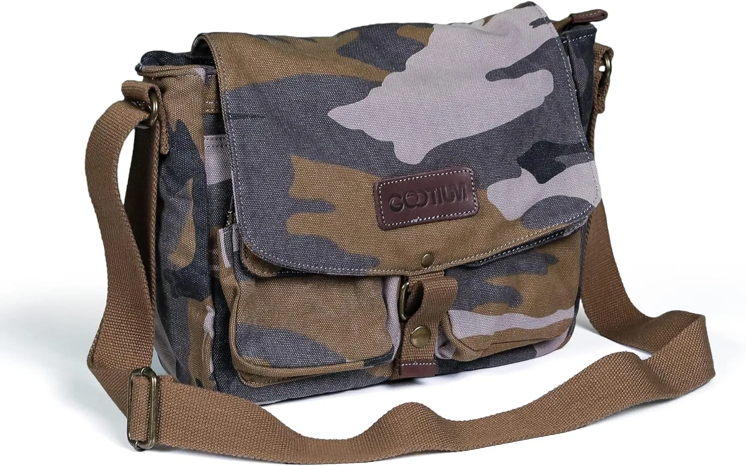 Gootium Canvas Messenger Bag - Vintage Crossbody Shoulder Bag Military Satchel