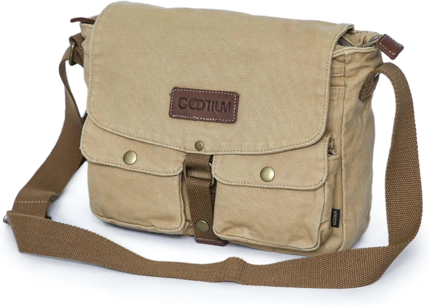 Gootium Canvas Messenger Bag - Vintage Crossbody Shoulder Bag Military Satchel