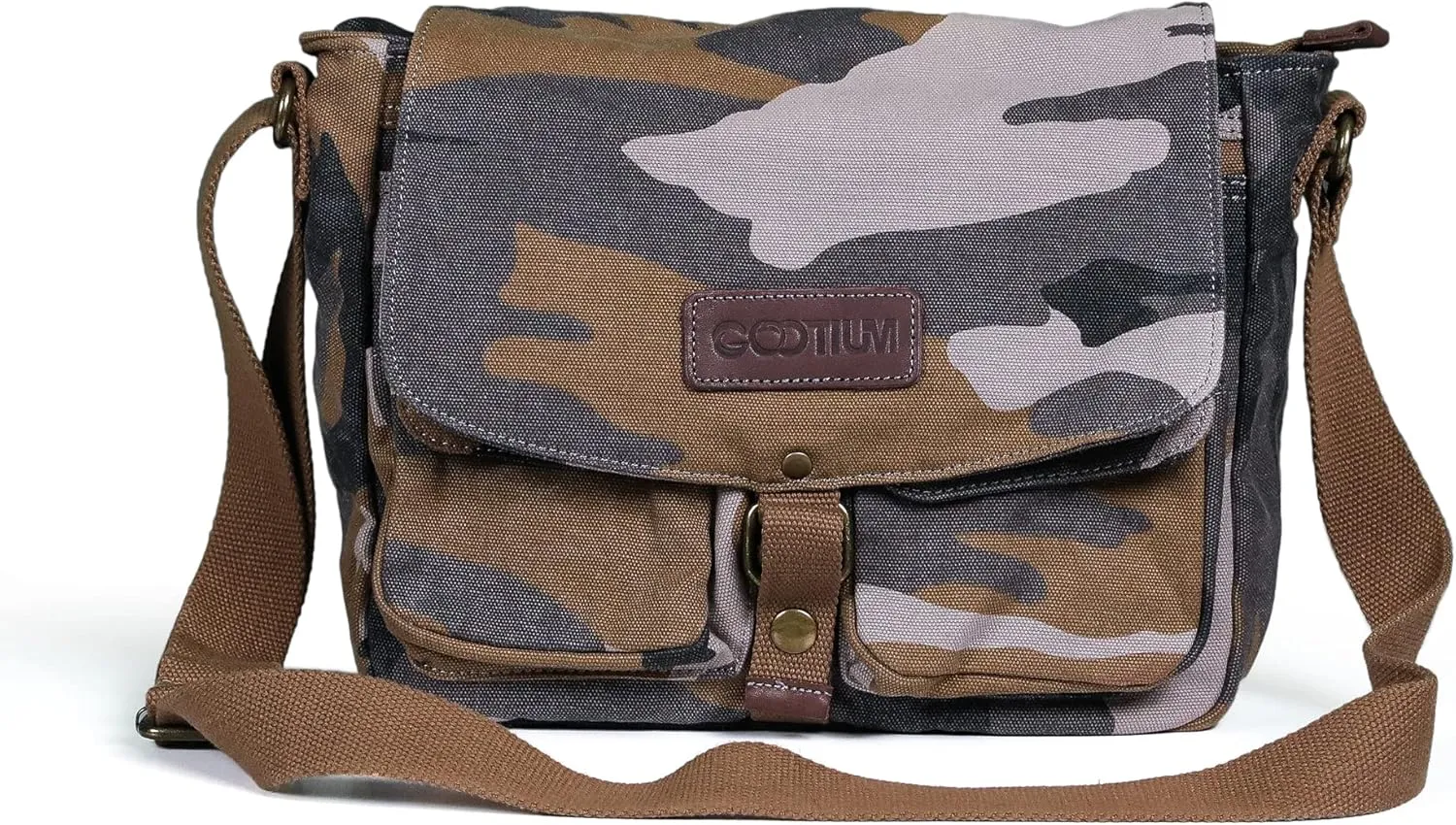 Gootium Canvas Messenger Bag - Vintage Crossbody Shoulder Bag Military Satchel