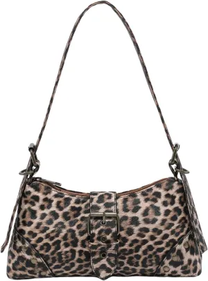GORGLITTER Women's Metal Studded Suqare Bag Flap Buckle Punk Purse Pu Leather Shoulder Handbags