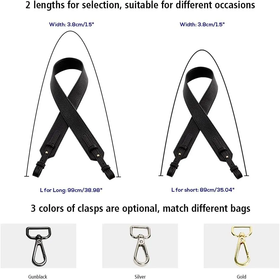 Grain Leather Purse Strap Adjustable Crossbody Replacement Straps for Handbags Monk Head Screws Detachable Gold Clasps Short Beige