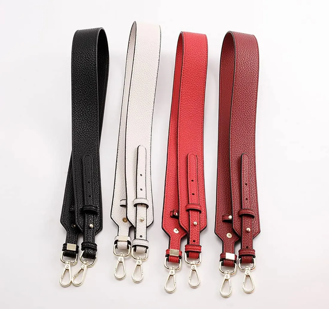 Grain Leather Purse Strap Adjustable Crossbody Replacement Straps for Handbags Monk Head Screws Detachable Gold Clasps Short Beige