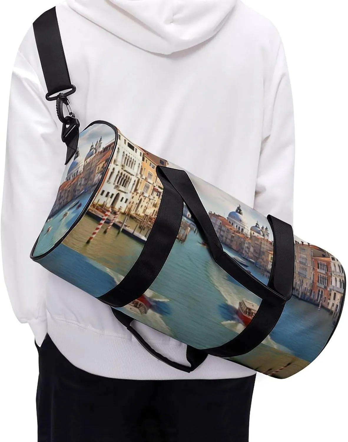 Grand Canal in Italy Gym Bag Small Travel Duffle Bag with Compartment Carry On Weekender Bag for Women Men