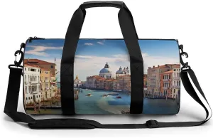 Grand Canal in Italy Gym Bag Small Travel Duffle Bag with Compartment Carry On Weekender Bag for Women Men