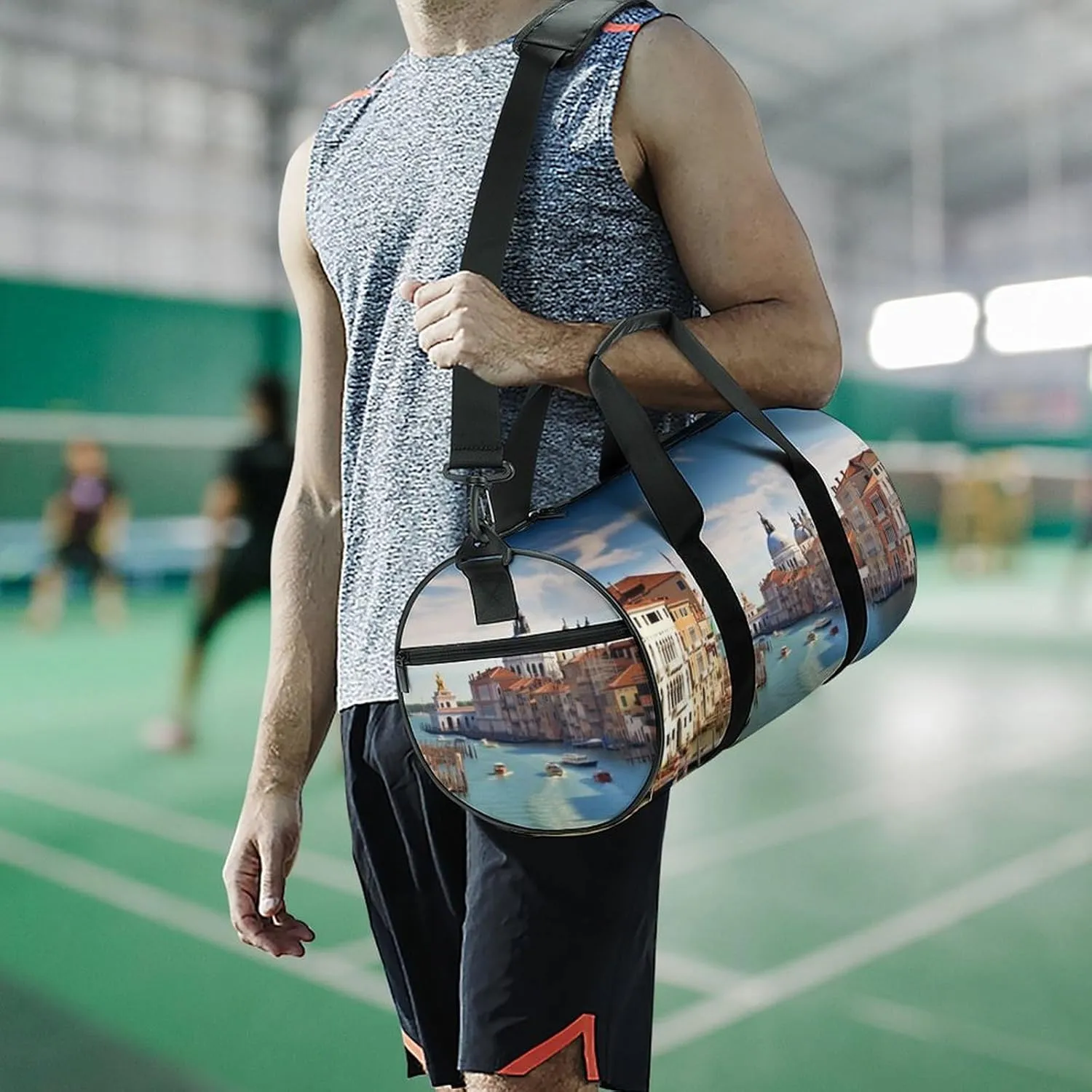Grand Canal in Italy Gym Bag Small Travel Duffle Bag with Compartment Carry On Weekender Bag for Women Men