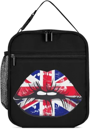 Great Britain England Lips Lunch Box Insulated Lunch Bag Lunch Tote Cooler Bag Handbag for Office Travel Picnic