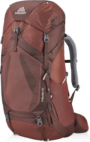 Gregory Maven 45L Women's Backpacking Pack, Breathable Backpanel and Shoulder Harness, Raincover Included, Built-In Hydration Sleeve (Reservoir Not Included), Extra Small/Small, Rosewood Red