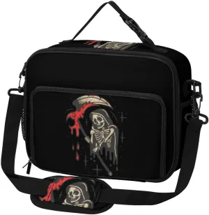Grim Reaper Large Insulated Lunch Bag Reusable Lunch Cooler Bags Tote for Work Picnic Outdoor