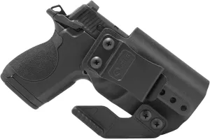 GRITR IWB Kydex Right/Left Hand Pistol Holster Compatible with Smith & Wesson CSX 9mm - Optic Cut, Concealment Claw, Open Bottom, 1.5" Belt Clip, Adjustable Retention & Cant