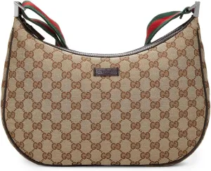 Gucci Women's Pre-Loved Brown Canvas Web Round Messenger Bag, Brown, One Size