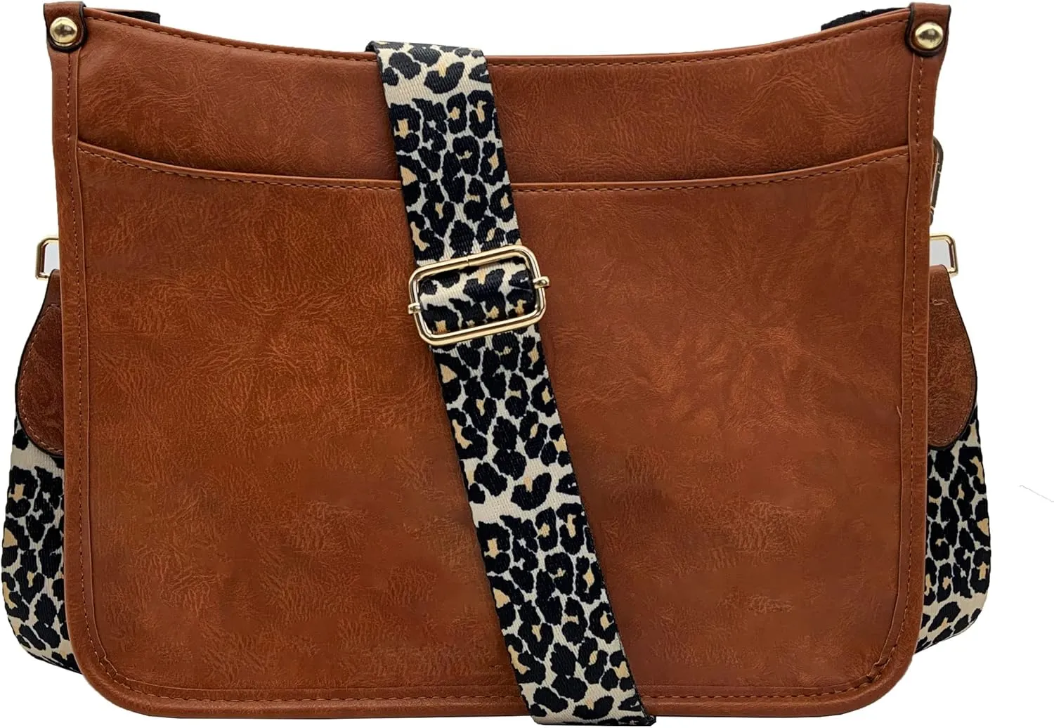 HAIBOLAN Women's Leopard Guitar Strap Crossbody Purse Shoulder Bucket Cross-body Purse