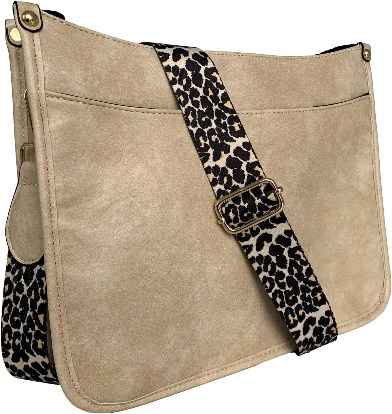 HAIBOLAN Women's Leopard Guitar Strap Crossbody Purse Shoulder Bucket Cross-body Purse
