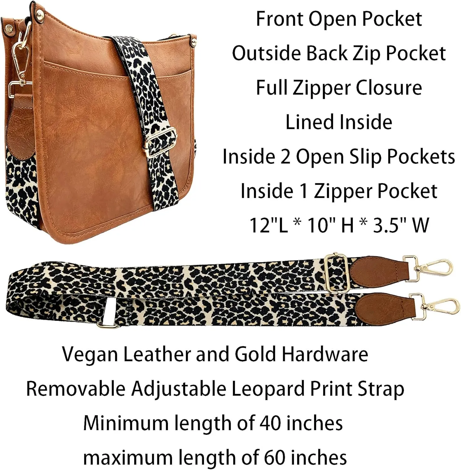 HAIBOLAN Women's Leopard Guitar Strap Crossbody Purse Shoulder Bucket Cross-body Purse