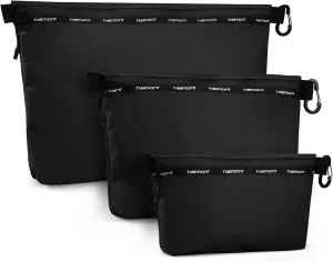 Haimont 3 Sets Zipper Pouch Travel Packing Bags for Toiletry, Makeup, Cosmetic Accessory, Tool, Small Organizer Bag, Water Resistant