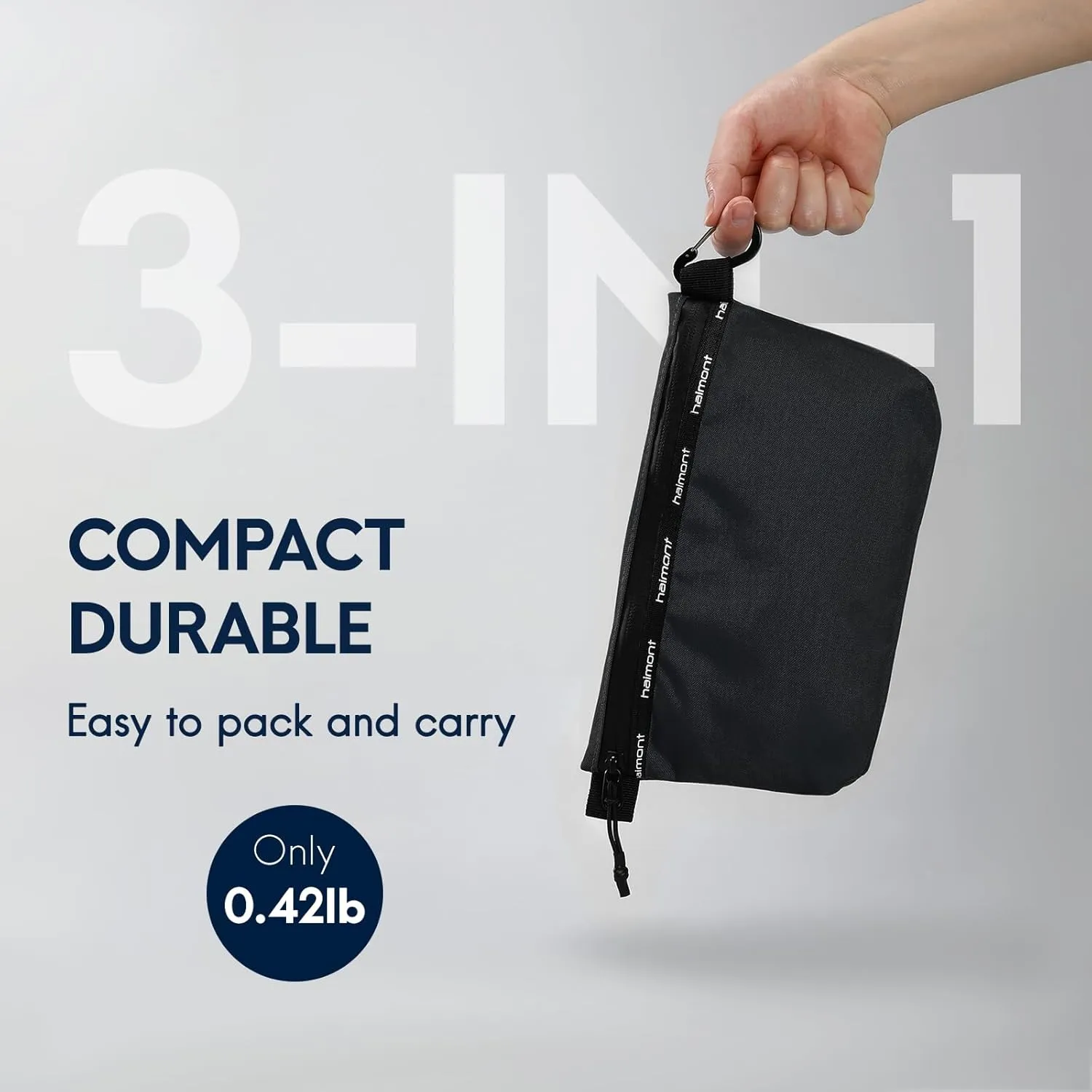 Haimont 3 Sets Zipper Pouch Travel Packing Bags for Toiletry, Makeup, Cosmetic Accessory, Tool, Small Organizer Bag, Water Resistant