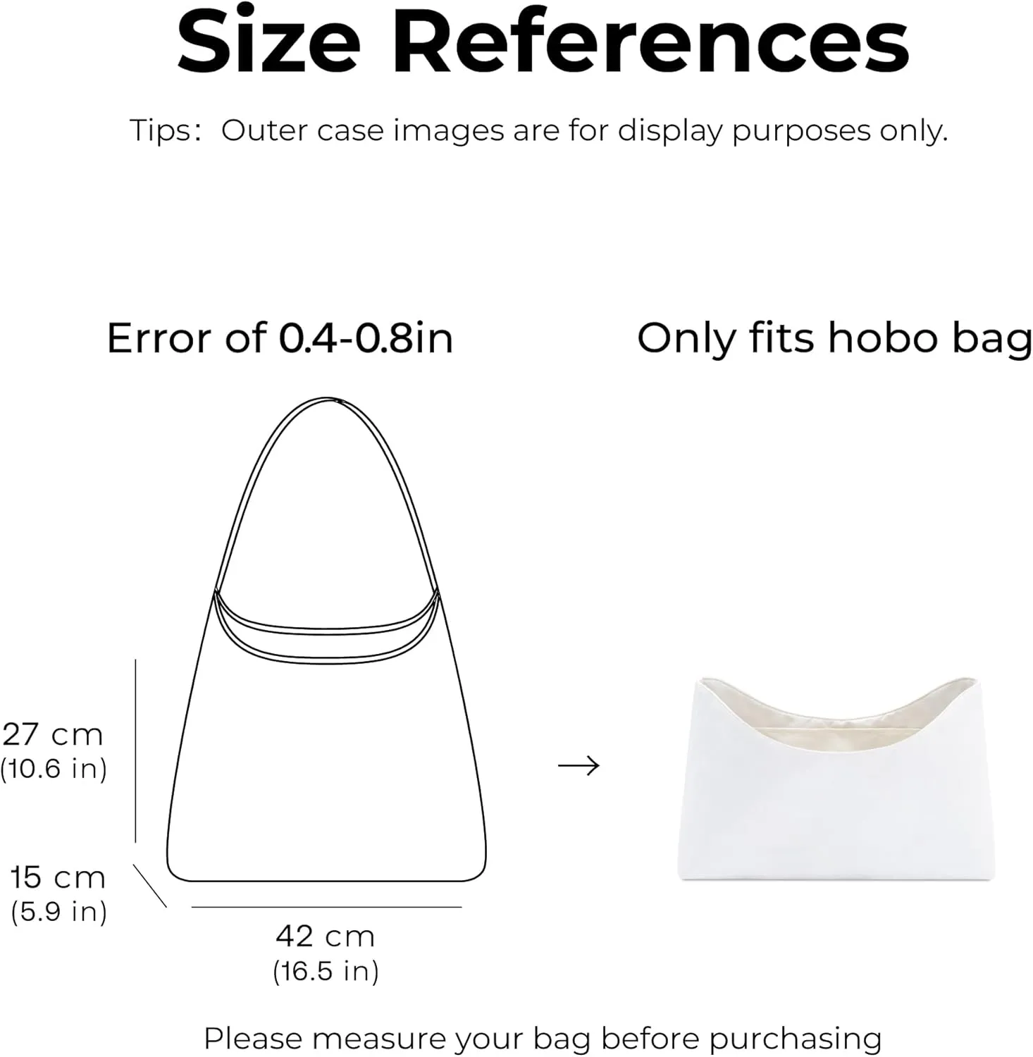 Handbag Organizer Insert for GOYARD Bohème Hobo Bag, Custom Fit Inside Premium Craie Lightweight WaterResistant Purse Insert with Cup Holder Accessories