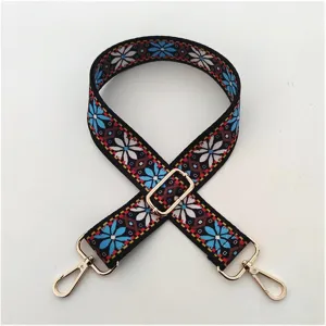 Handbag Strap Bag with Handle, Strap for Women's Bag, Removable, DIY, Flower, Shoulder Bag, Accessories, Crossbody Bag, Nylon Bag, Straps, Belt Shoulder Strap (Colour: NO.2 Gold)