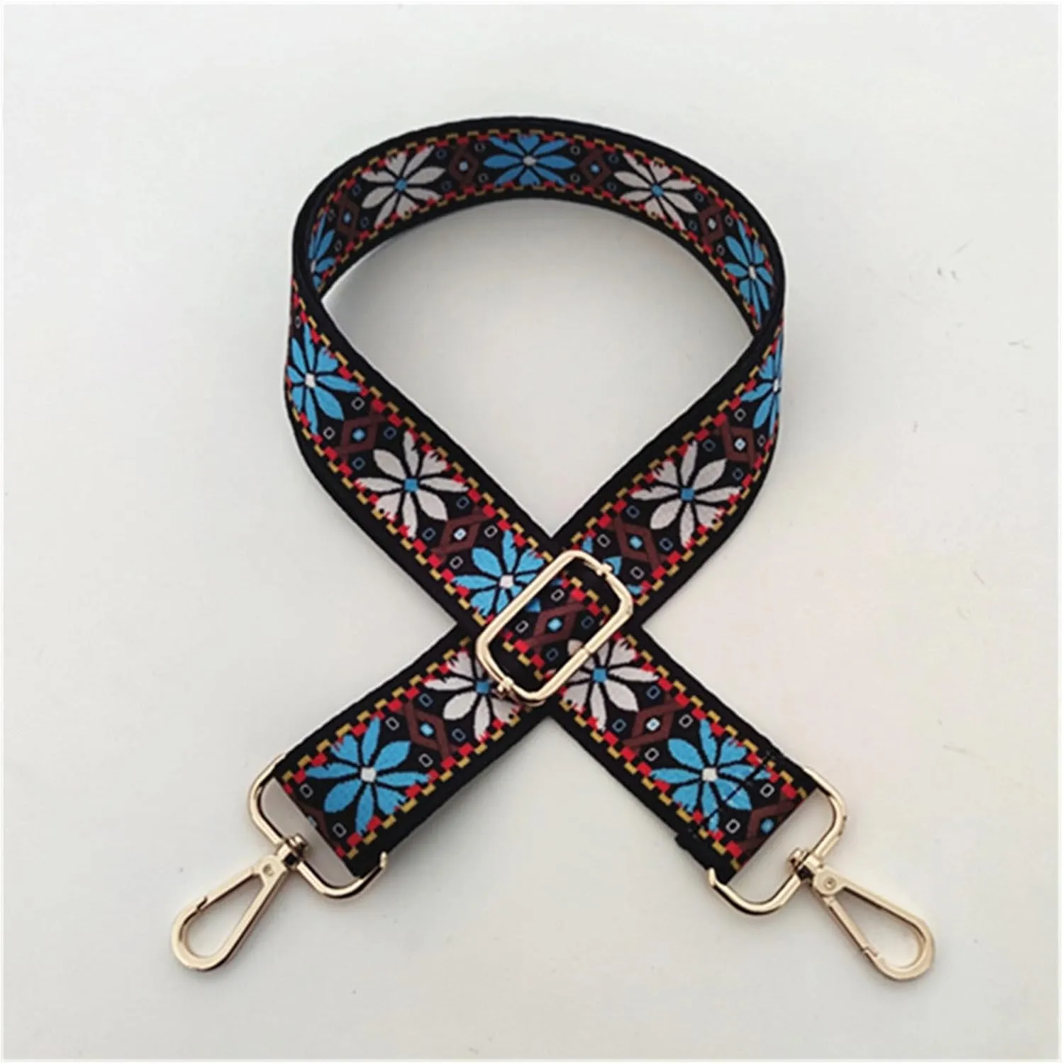 Handbag Strap Bag with Handle, Strap for Women's Bag, Removable, DIY, Flower, Shoulder Bag, Accessories, Crossbody Bag, Nylon Bag, Straps, Belt Shoulder Strap (Colour: NO.2 Gold)