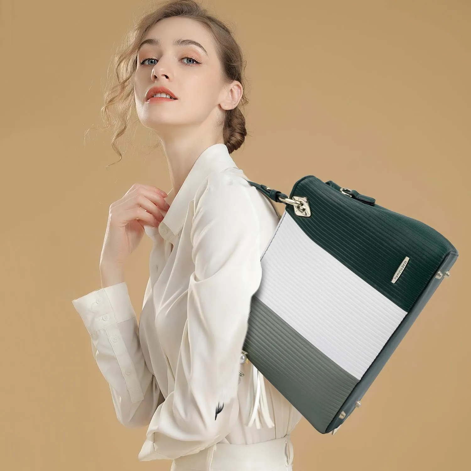 Handbags for Women with Multiple Internal Pockets in Pretty Color Combination, Women's Satchel Handbag