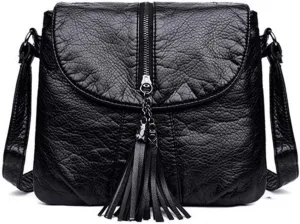 Handbags Shoulder Bags Shoulder Bag Soft Leather Handbag Women Messenger Bags Crossbody Women Bag Female Flap (Black)