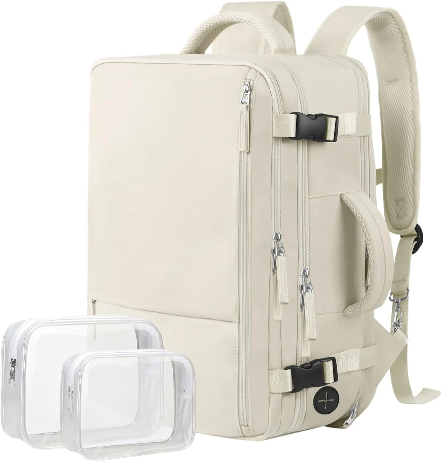 Hanples Extra Large Travel Backpack for Women, 40L Carry On, 17 Inch Laptop, Waterproof Hiking Casual Bag (Beige)