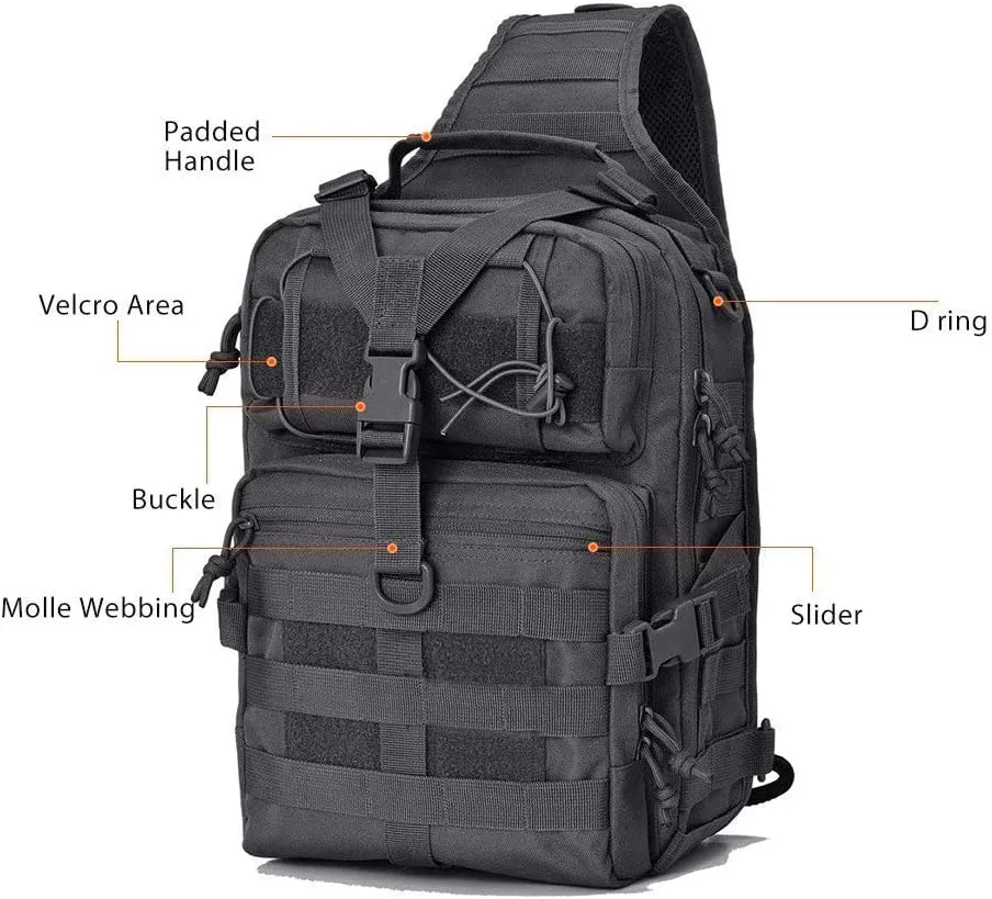 HAOMUK Tactical Sling Bag Pack Military Rover Shoulder Sling Backpack EDC Molle Assault Range Bag