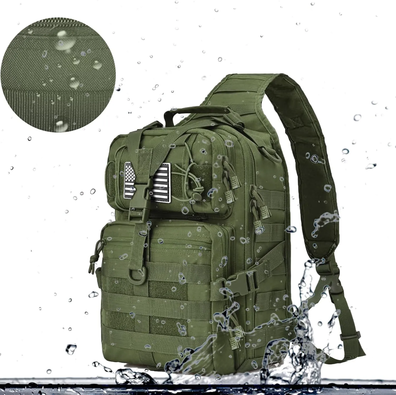 HAOMUK Tactical Sling Bag Pack Military Rover Shoulder Sling Backpack EDC Molle Assault Range Bag