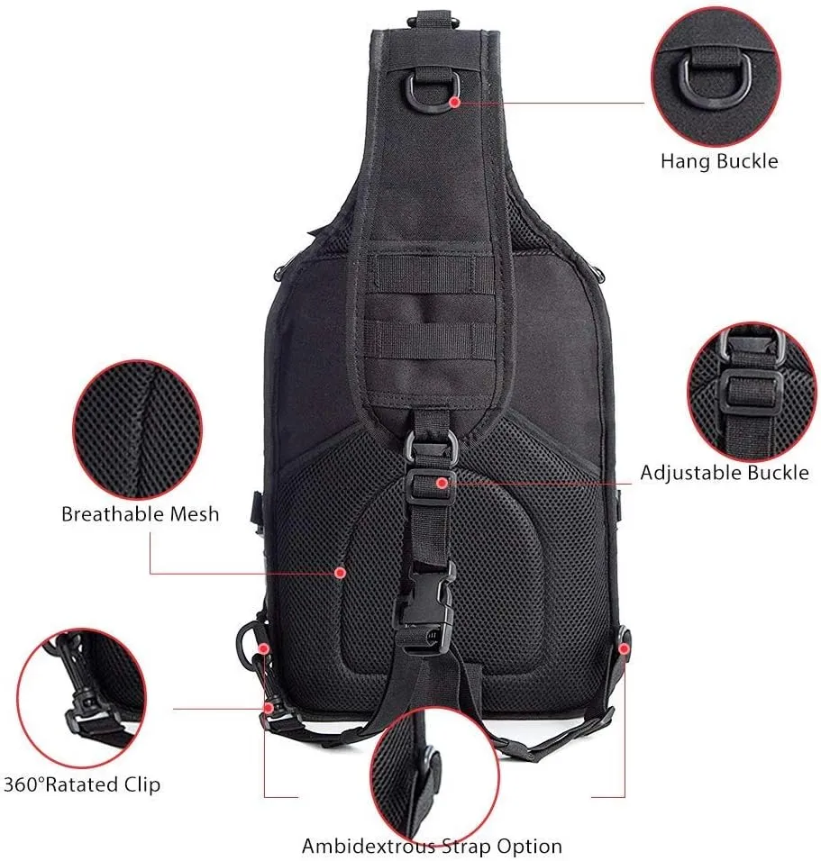 HAOMUK Tactical Sling Bag Pack Military Rover Shoulder Sling Backpack EDC Molle Assault Range Bag