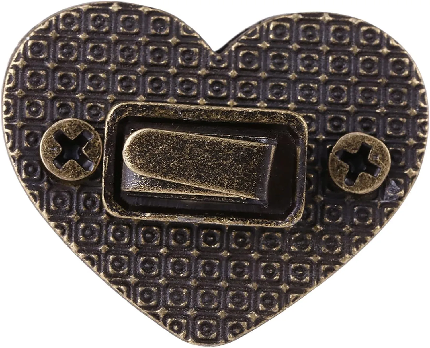 Heart Shaped Twist Lock 5 Sets | Sturdy Metal Clasp for Handbags/Purses/Leather Crafts | Silver & Bronze Bag Hardware Accessories (Antique Bronze)